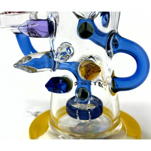 TATAOO Glass - 12" Gemstone Spike Shower Head Perc Incycler Water Pipe - [C319]